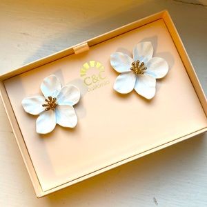 Beautiful White Flower Earrings